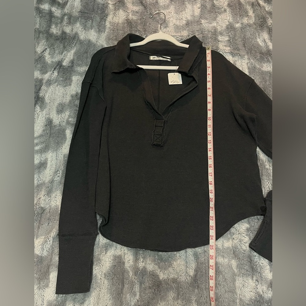 We The Free Anakin Thermal Top Black Size Medium Oversized Long Sleeve - Picture 5 of 8